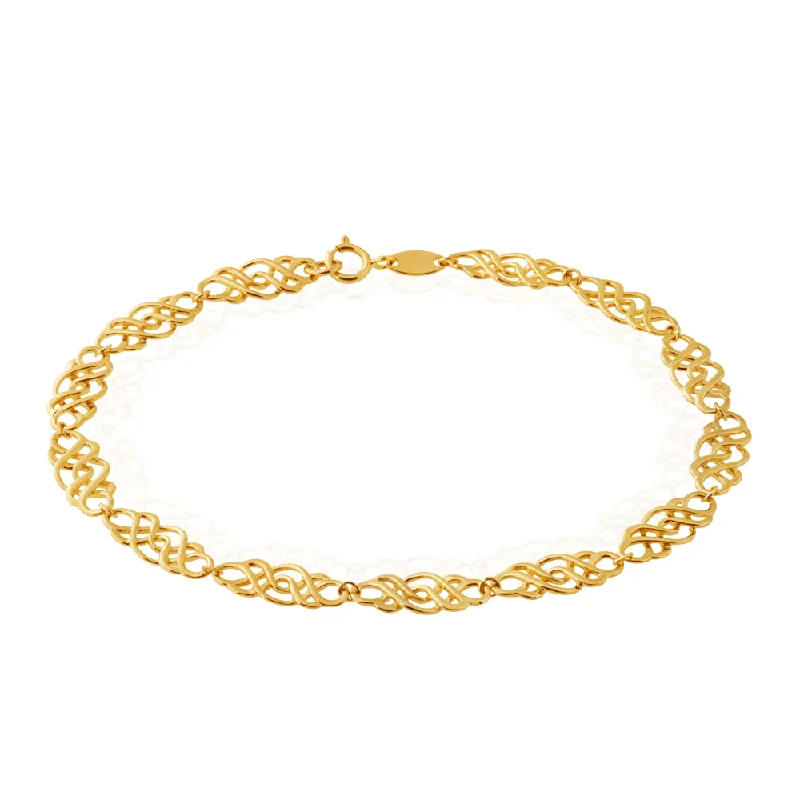 9ct Yellow Gold Twisted Link 19cm Bracelet