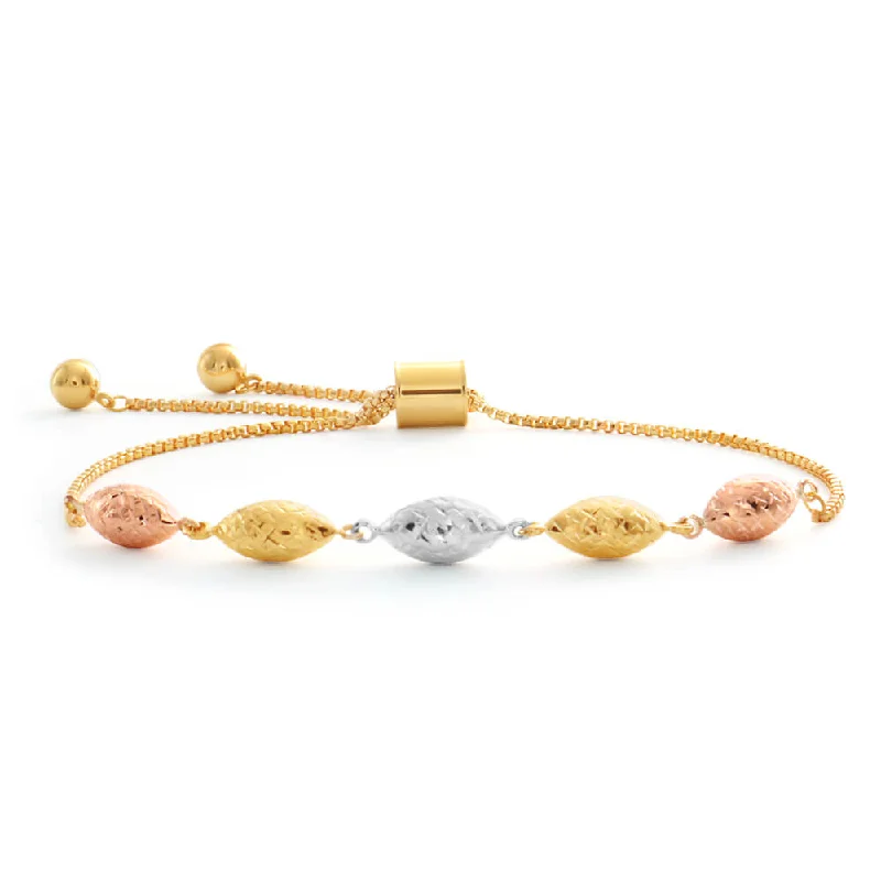 9ct Yellow Gold, White Gold & Rose Gold Bracelet