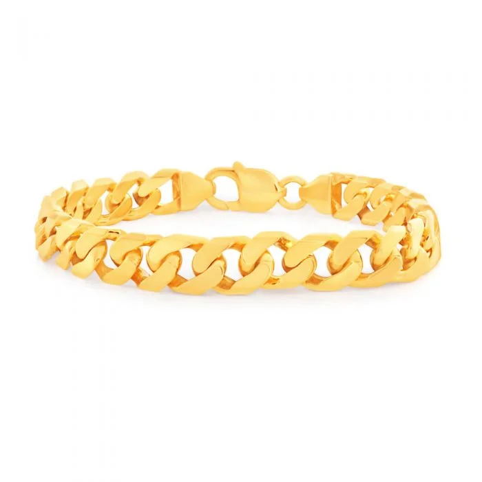 9ct Yellow Solid Gold Delightful Curb Bracelet