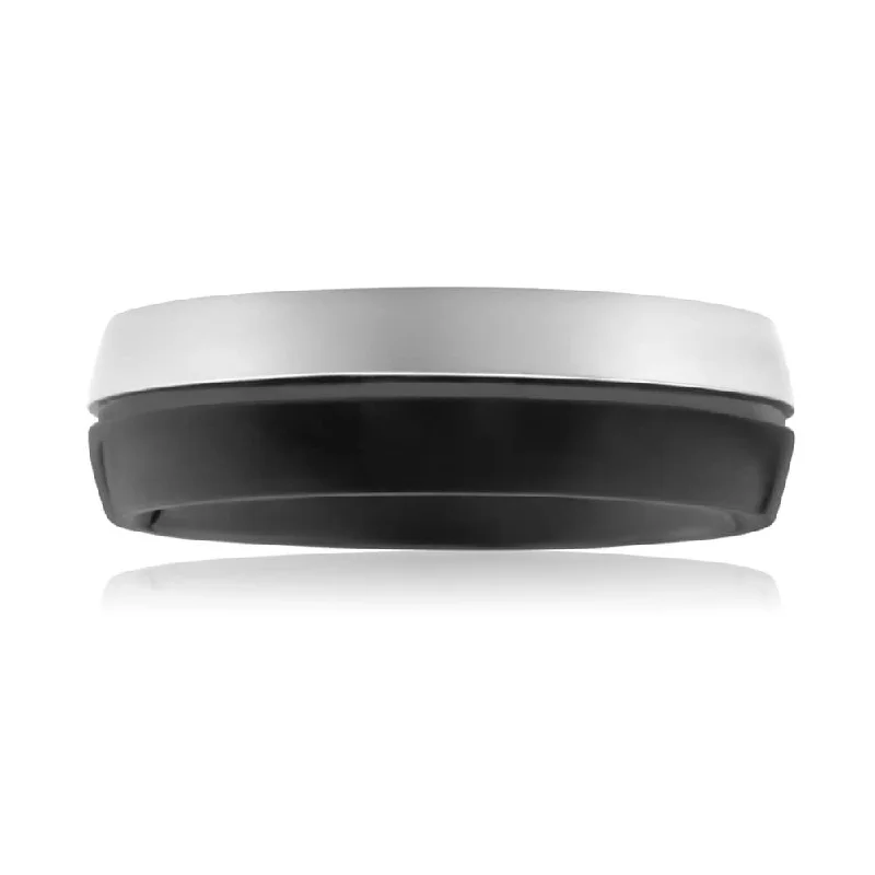 Forte Stainless Forte Black Steel Ring