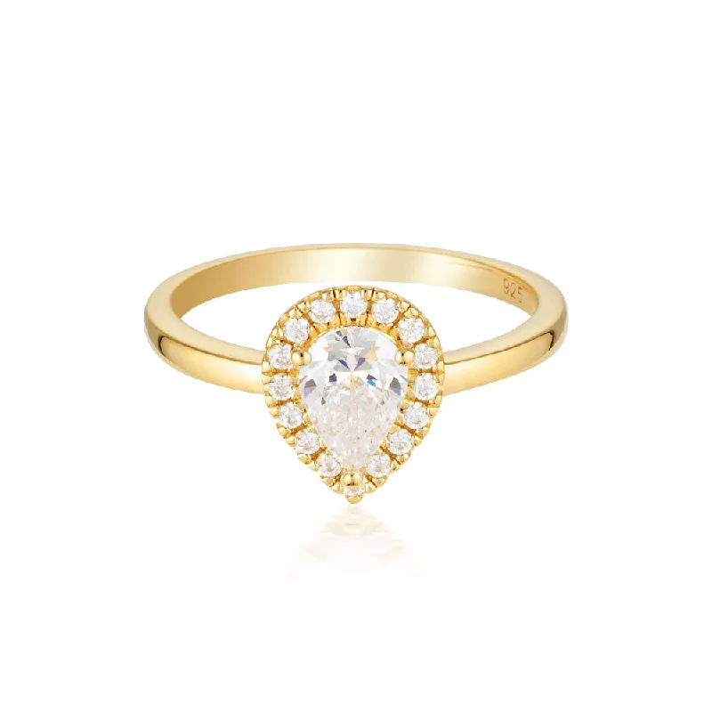 Georgini Luxe Gold Plated Sterling Silver Zirconia Splendore Ring