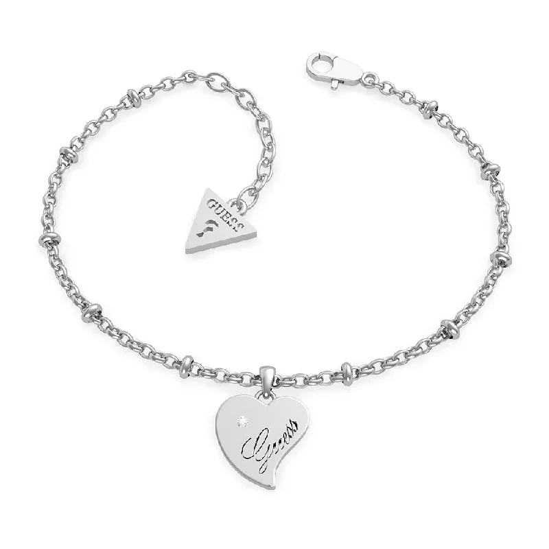 GUESS Chain and Heart Charm Bracelet