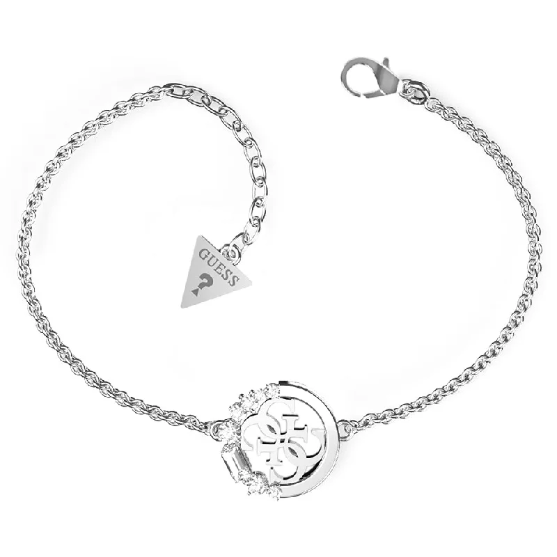 Guess Stainless Steel Tiny Chain & 16mm Charm Bracelet