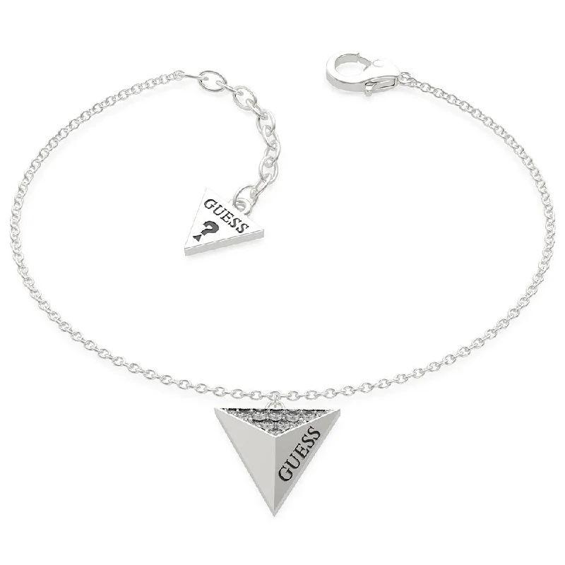 GUESS Stainless Steel Triangle Single Charm Bracelet