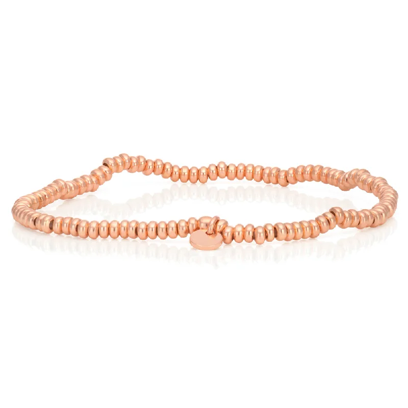 Rose Gold Plated Sterling Silver Bead Bracelet