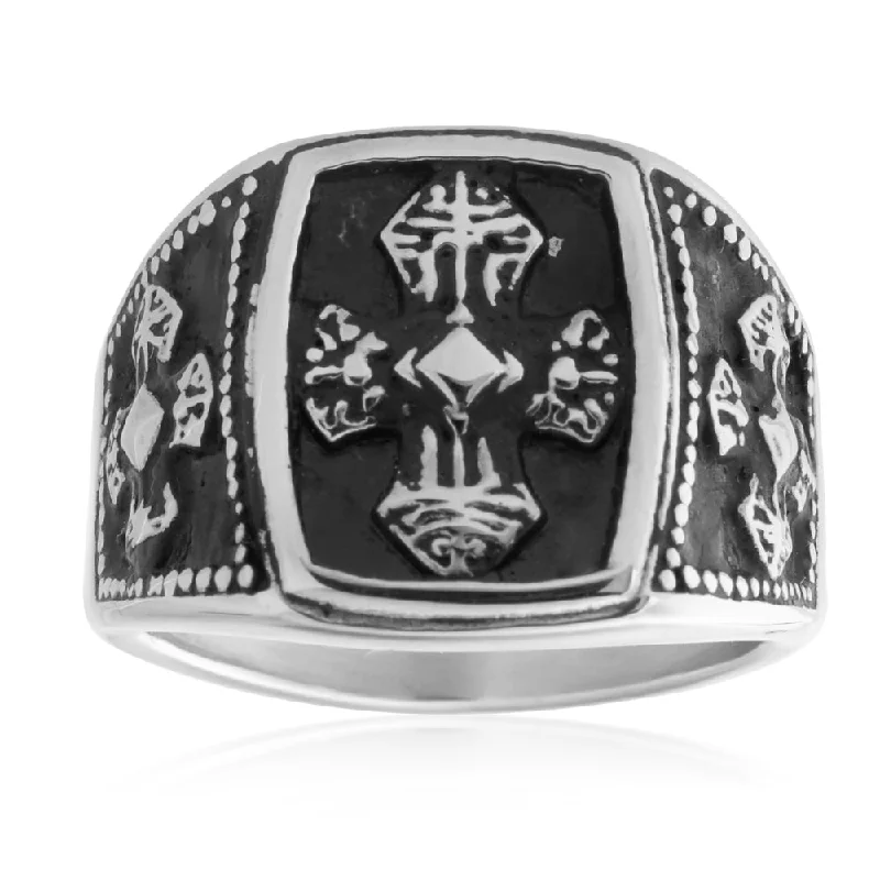 Stainless Steel Cross Ring