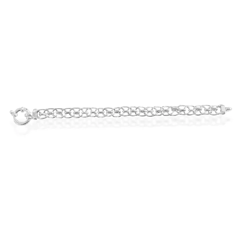 Sterling Silver 19.5cm Fancy Roller Link Boltring Bracelet