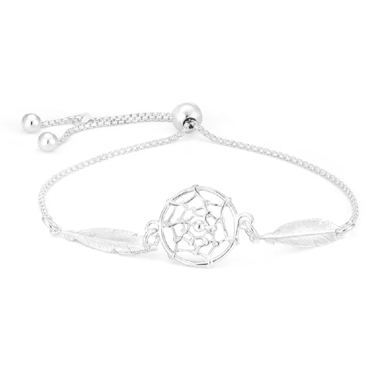 Sterling Silver Dream Catcher 21cm Slider Bracelet