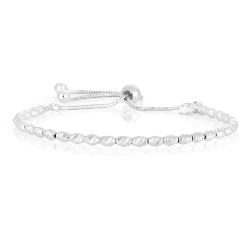 Sterling Silver Fancy Ball Slider Bracelet