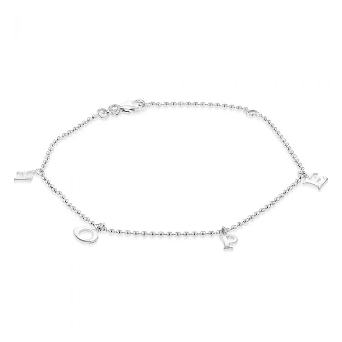 Sterling Silver Hope Charm 16+3cm Bracelet