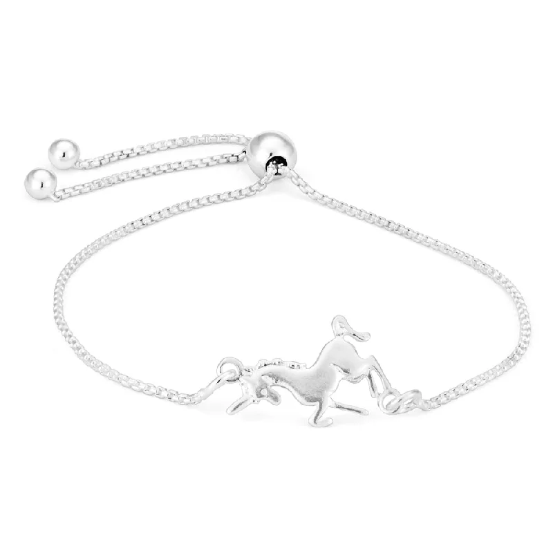 Sterling Silver Unicorn 22cm Slider Bracelet