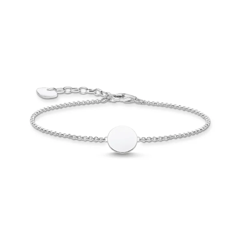 Thomas Sabo Engrav Sterling Silver Small Disc 16-19cm Bracelet