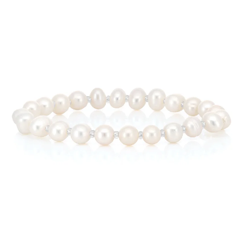 White 6-7mm Freshwater Pearl Bracelet